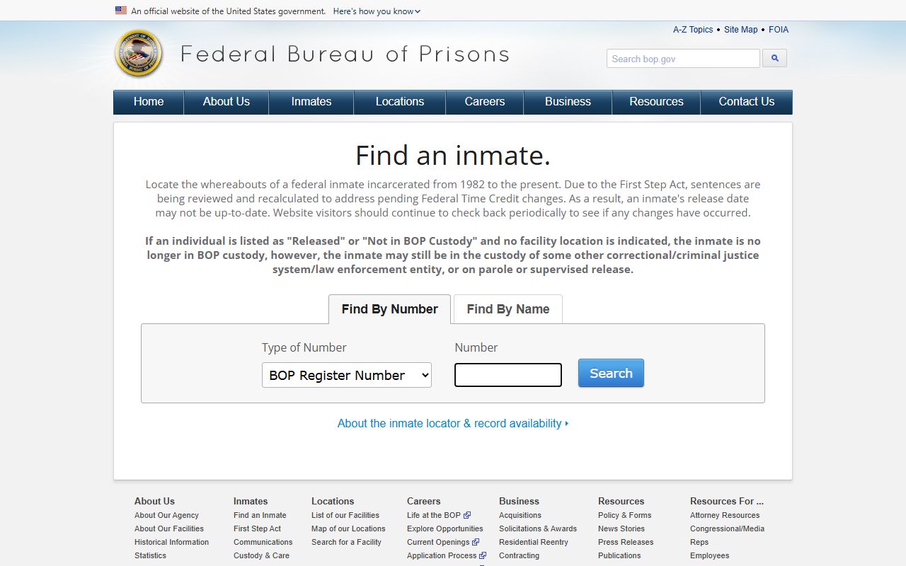 Wichita County jail mugshots federal BOP inmate locator distinction